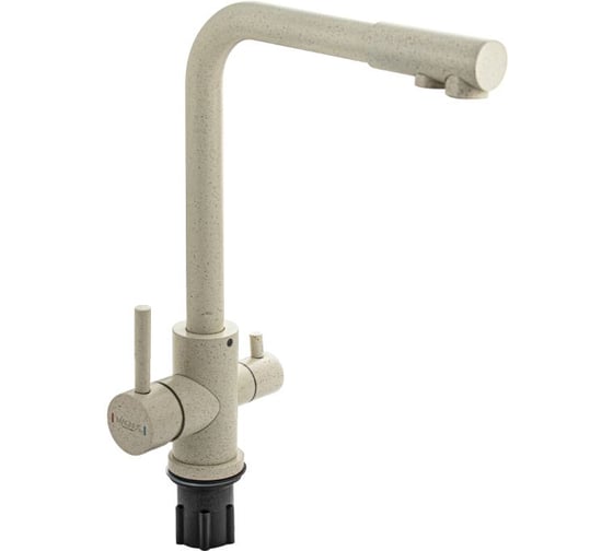 Смеситель кухонный САНАКС серия МАГНУС, Г-образный излив, шаровый, с двойным выпуском воды для фильтра, из нержавеющей стали марки 304, светло-коричневый 91123