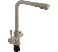 Смеситель кухонный САНАКС серия МАГНУС, Г-образный излив, шаровый, с двойным выпуском воды для фильтра, из нержавеющей стали марки 304, темно-коричневый 91124