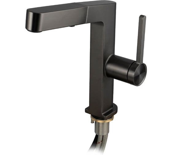 Смеситель кухонный САНАКС серия МАГНУС, шаровый, Г - образный излив вытяжной, корпус из латуни под цвет графита 8231