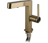 Смеситель кухонный САНАКС серия МАГНУС, шаровый, Г - образный излив вытяжной, корпус из латуни под цвет матового золота 8232