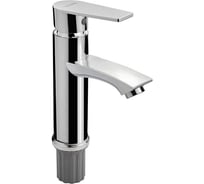 Смеситель для раковины САНАКС из нержавеющей стали марки 304, квадратный излив, с алюминиевым основанием, цвет ХРОМ. 13076