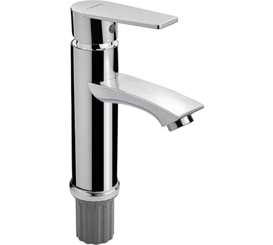 Смеситель для раковины САНАКС из нержавеющей стали марки 304, квадратный излив, с алюминиевым основанием, цвет ХРОМ. 13076