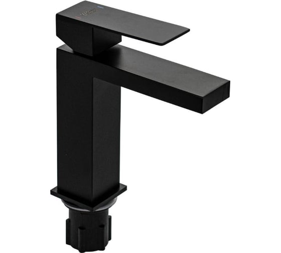 Смеситель для раковины САНАКС серия МАГНУС, квадратный корпус, из нержавеющей стали марки 304, цвет ЧЕРНЫЙ 9157