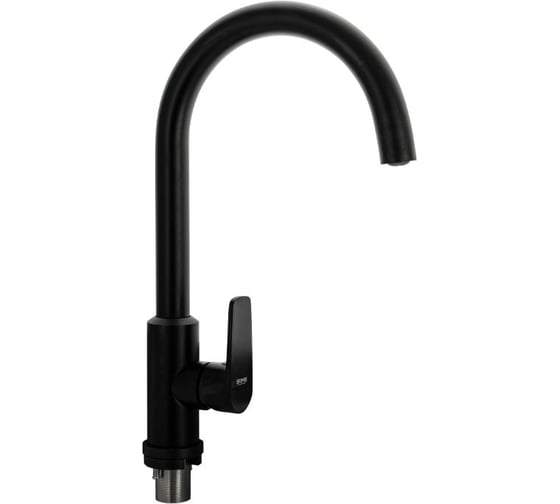 Смеситель для кухни BRIMIX боковой, С- образный излив, из алюминия, шаровый, цвет ЧЕРНЫЙ 81210