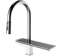 Смеситель для кухни на основании ALOUTE с водопадом, вытягивающимся изливом, Режим душ/ струя, цвет титан A40163-23