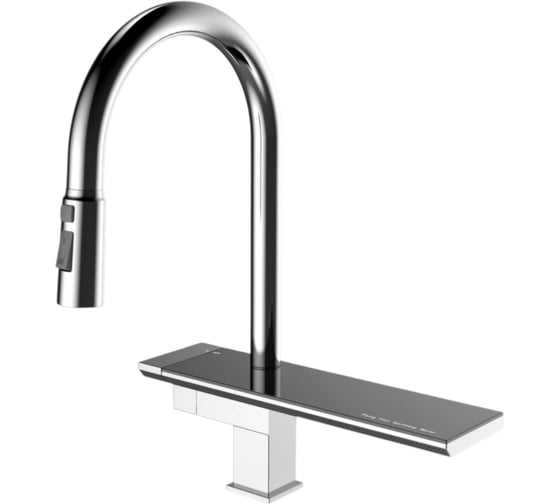 Смеситель для кухни на основании ALOUTE с водопадом, вытягивающимся изливом, Режим душ/ струя, цвет титан A40163-23