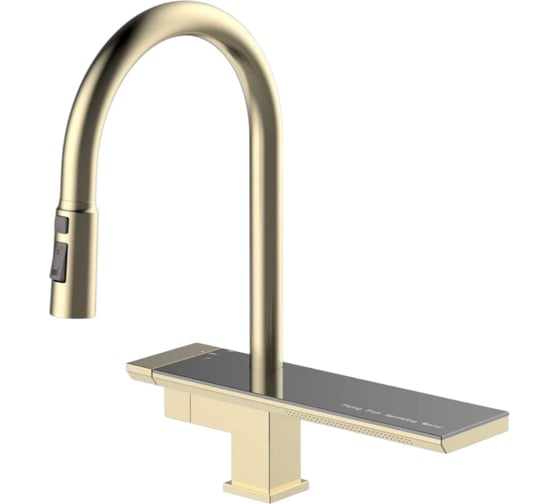 Смеситель для кухни на основании ALOUTE с водопадом, вытягивающимся изливом, Режим душ/ струя, цвет бронза A40163-26