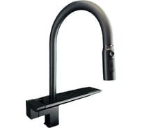 Смеситель для кухни на основании ALOUTE с водопадом, вытягивающимся изливом, Режим душ/ струя, цвет черный A40163-8
