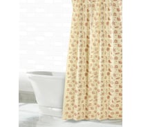 Занавес для ванной комнаты КОЛОРИТ 180х180см, Ракушки на бежевом 0-02/ 09-10 (упаковка 3 шт) 0-02/09-10