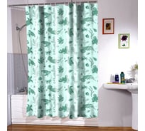 Занавес для ванной комнаты КОЛОРИТ 180х180см, Подводный мир зеленый 0-03/ 22-03 (упаковка 3 шт) 0-03/22-03
