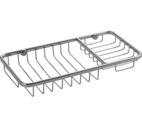 Мыльница САНАКС решетка, большая, двухсекционная, нержавеющая сталь хромированная 1221