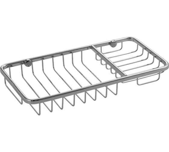 Мыльница САНАКС решетка, большая, двухсекционная, нержавеющая сталь хромированная 1221