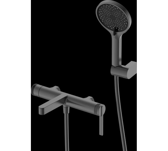 Смеситель для ванны с душем DQ Bonn DA1703206 короткий излив графит DA1703206