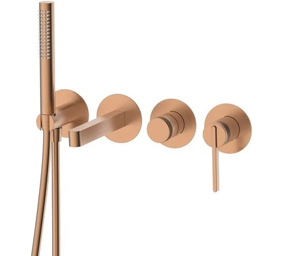 Смеситель для ванны настенный DQ 4 отверстия DQ Bonn DA1704833 браш.роз.золото DA1704833