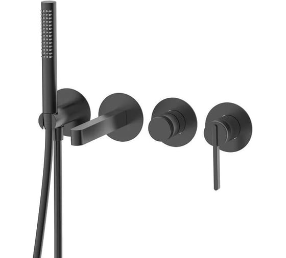 Смеситель для ванны настенный DQ 4 отверстия DQ Bonn DA1704806 графит DA1704806