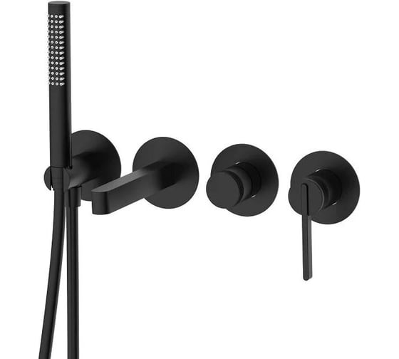 Смеситель для ванны настенный DQ 4 отверстия DQ Bonn DA1704805 черный DA1704805