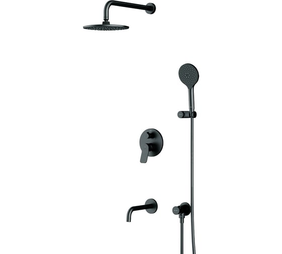 Набор AM.PM X-Joy встроеный см-ль, излив, верхний душ 220 мм, ручн.душ, черный FB85A3RH32