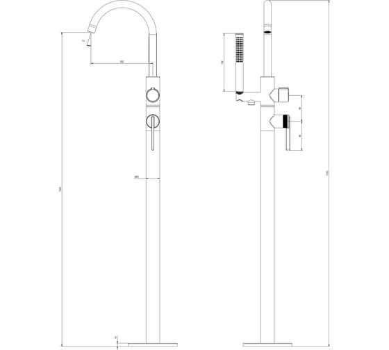 Напольный смеситель для ванны с душем DQ Bonn брашированное розовое золото DA1706033