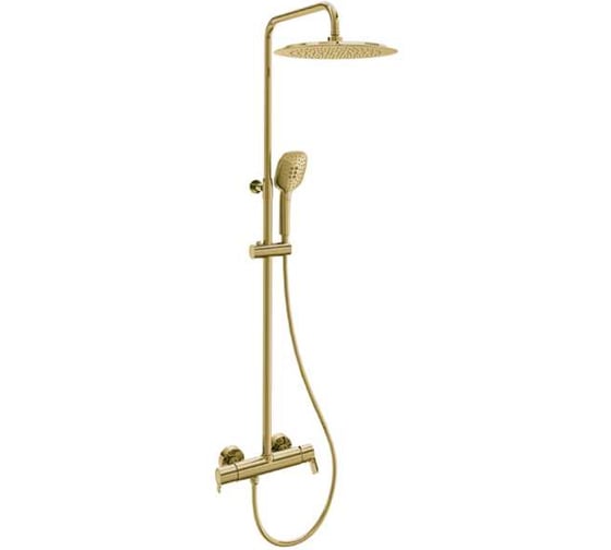 Душевая термостатическая система без излива с регулировкой высоты Ramon Soler BLAUTHERM золото 945412Q3RM300OC