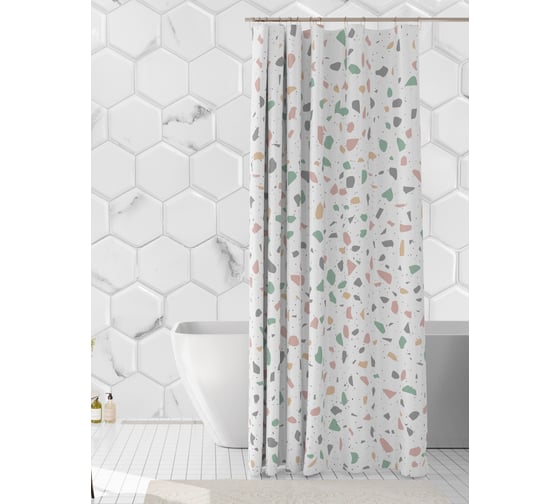 Штора для ванной Delphinium Кэнди, полиэстер, 180х180см, мультиколор 104068