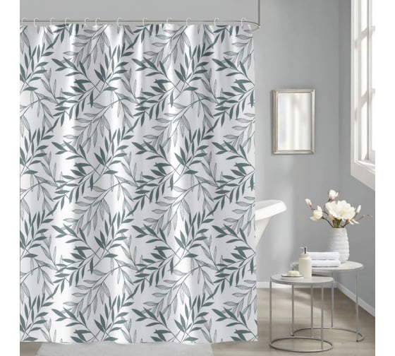 Штора для ванной Delphinium Мелания полиэстер 180х180см, 12 колец, мультиколор 104289