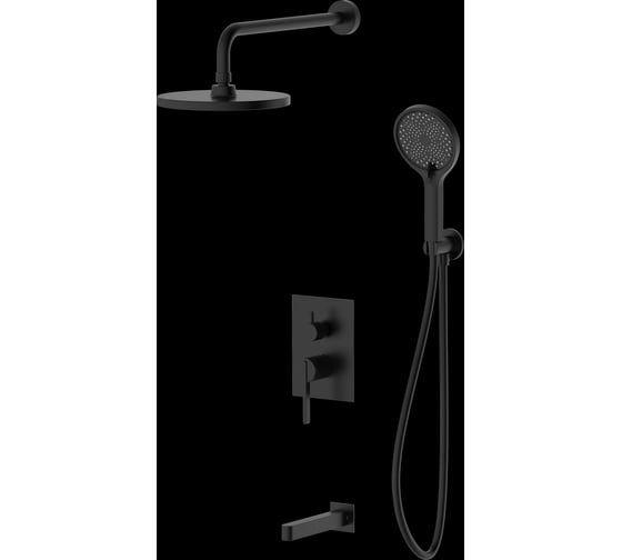 Душевая система для ванны и душа DQ Bonn DA1705605 встраиваемая с изливом черный DA1705605