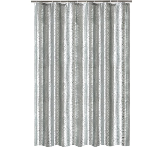 Штора тканевая для ванной FRESH CODE Лунное серебро с пропиткой, 180*200 см, полиэстер /24/1 77425