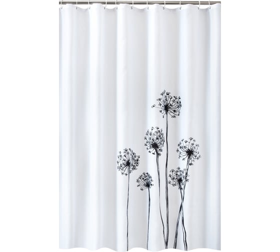 Штора тканевая для ванной FRESH CODE Ботаника с пропиткой, 180*180 см, полиэстер /24/1 77424