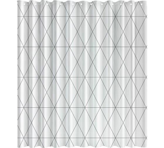 Штора для ванной FRESH CODE с принтом Блэк геометри, 180*180см, /24/1 77049