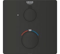 Внешняя часть термостата для душа GROHE Grohtherm с переключателем на 1 положение, матовый чёрный 1022152430