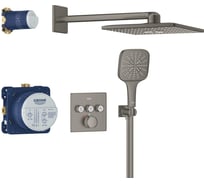 Душевая система GROHE Grohtherm SmartControl с термостатом для душа, темный графит матовый 34864AL0