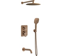 Встраиваемый смеситель для душа с изливом, тропическим и ручным душем Ramon Soler BLAUTHERM медь 941513RM300CUC