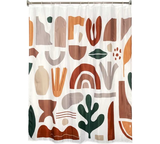 Штора для ванной Zenfort Мехико полиэстер, 180х200см, разноцветная 104045