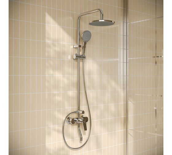 Душевая система из высокопрочного пластика РМС Хром PL7CH-009DK