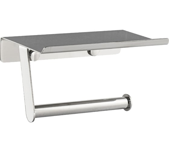 Держатель туалетной бумаги Brimix c полкой, антивандальный, из нержавеющей стали SUS 304, цвет ХРОМ 79923