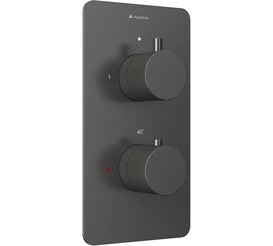 Смеситель термостатический скрытого монтажа AQUEDUTO ACENO, 2 потребителя, оружейная сталь ACE0245