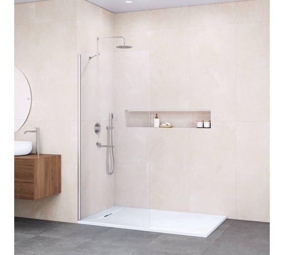 Душевая перегородка RGW, 140×195 см, WA-110, хром/прозрачное/8 мм, 351011014-11