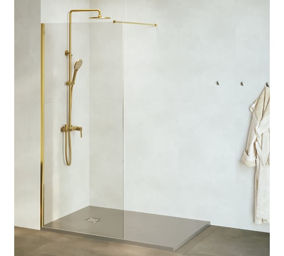 Душевая перегородка RGW, 140×195 см, WA-010-G, золото/прозрачное/8 мм, 351001014-16