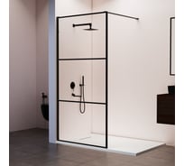 Душевая перегородка RGW 100x200 WA-09-B Чёрный/Прозрачное/8 мм 06100910-14