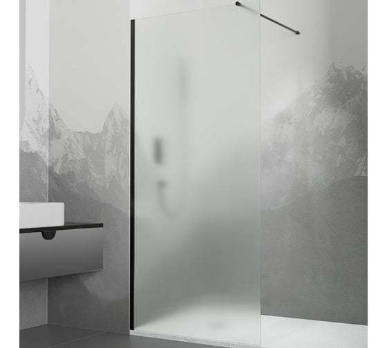 Душевая перегородка RGW 120x195 WA-010 B Чёрный/Матовое/8 мм 351001012-24
