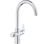 Смеситель для кухонной мойки GROHE Blue Pure BauCurve с функцией фильтрации, без фильтра в комплекте, хром 30580000
