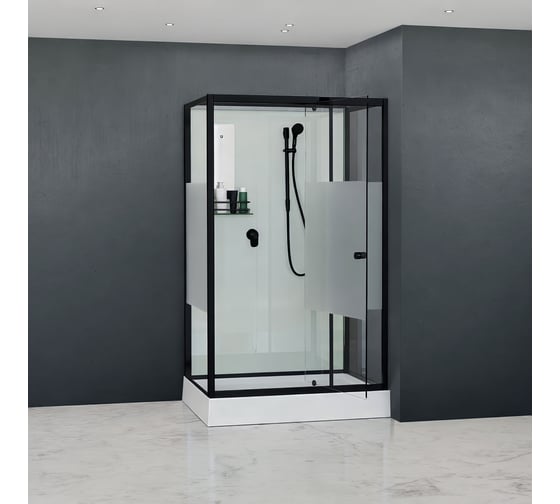 Душевая кабина RGW 90×100×200 см, AN-207-B, прямоугольник, чёрный, Frost Line 6 мм 411320790-94