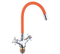 Смеситель двухвентильный для кухни ViEiR с гибким изливом, оранжевый, V220122-L