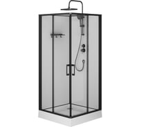 Кабина душевая AM.PM Above 90×90 квадратная, профиль черный матовый, стекло прозрачное W9XC-403-9090BT