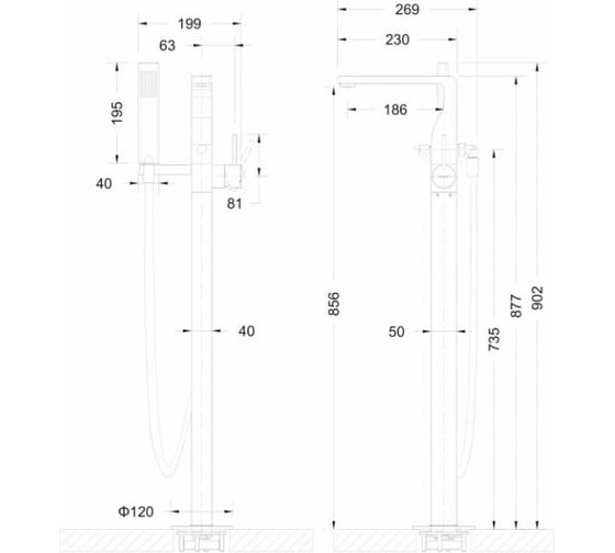 Отдельностоящий смеситель Bravat Arc F66061K-B3-ENG 00-00243363