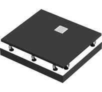 Литьевой поддон GooD DooR Essentia 2 чёрный, 1000x800 (слив по ЦДС) ЛП00222