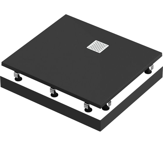 Литьевой поддон GooD DooR Essentia 2 Чёрный 900x800 (слив по ЦДС) ЛП00221