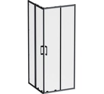 Душевое ограждение  AM.PM Above 80x80 квадратный, раздвижн двери, профиль черный матовый, стекло прозрачное W9XG-403-8080-BT