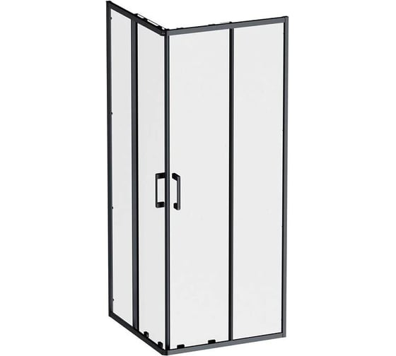Душевое ограждение AM.PM Above 90x90 квадратн, раздвижные двери, профиль черный мат, стекло прозр W9XG-403-9090-BT