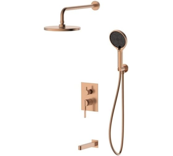 Душевая система для ванны и душа DQ Bonn встраиваемая с изливом, брашированное розовое золото DA17056 DA1705633